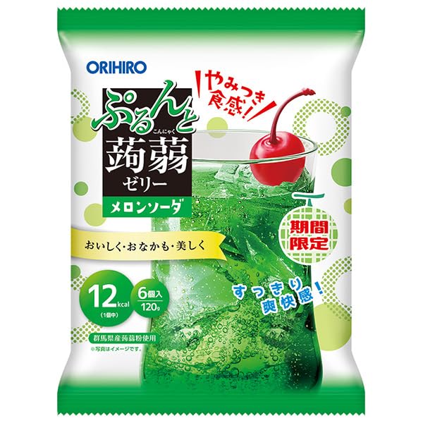 Amazon.co.jp: オリヒロ ぷるんと蒟蒻ゼリー メロンソーダ (20gパウチ